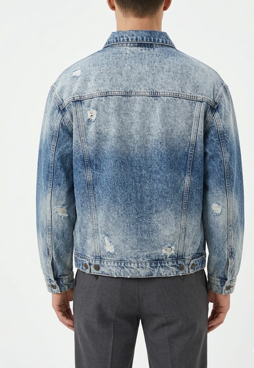 Giacca in Denim Acid Wash Over Crop  image 1