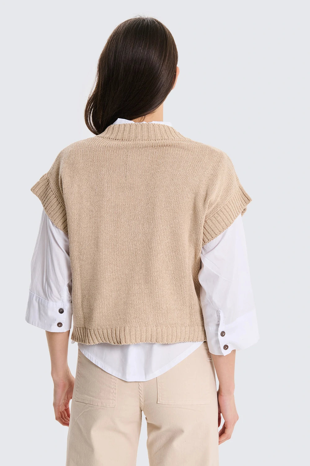Pull Smanicato Oversize Beige  image 3