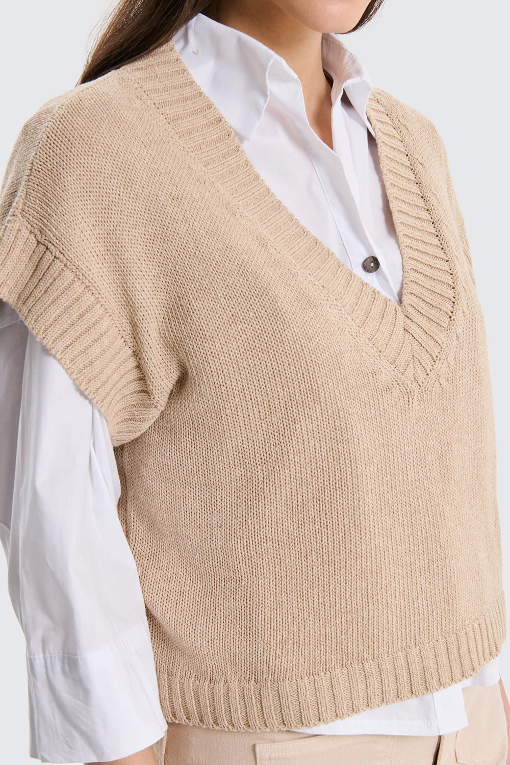 Pull Smanicato Oversize Beige  image 1