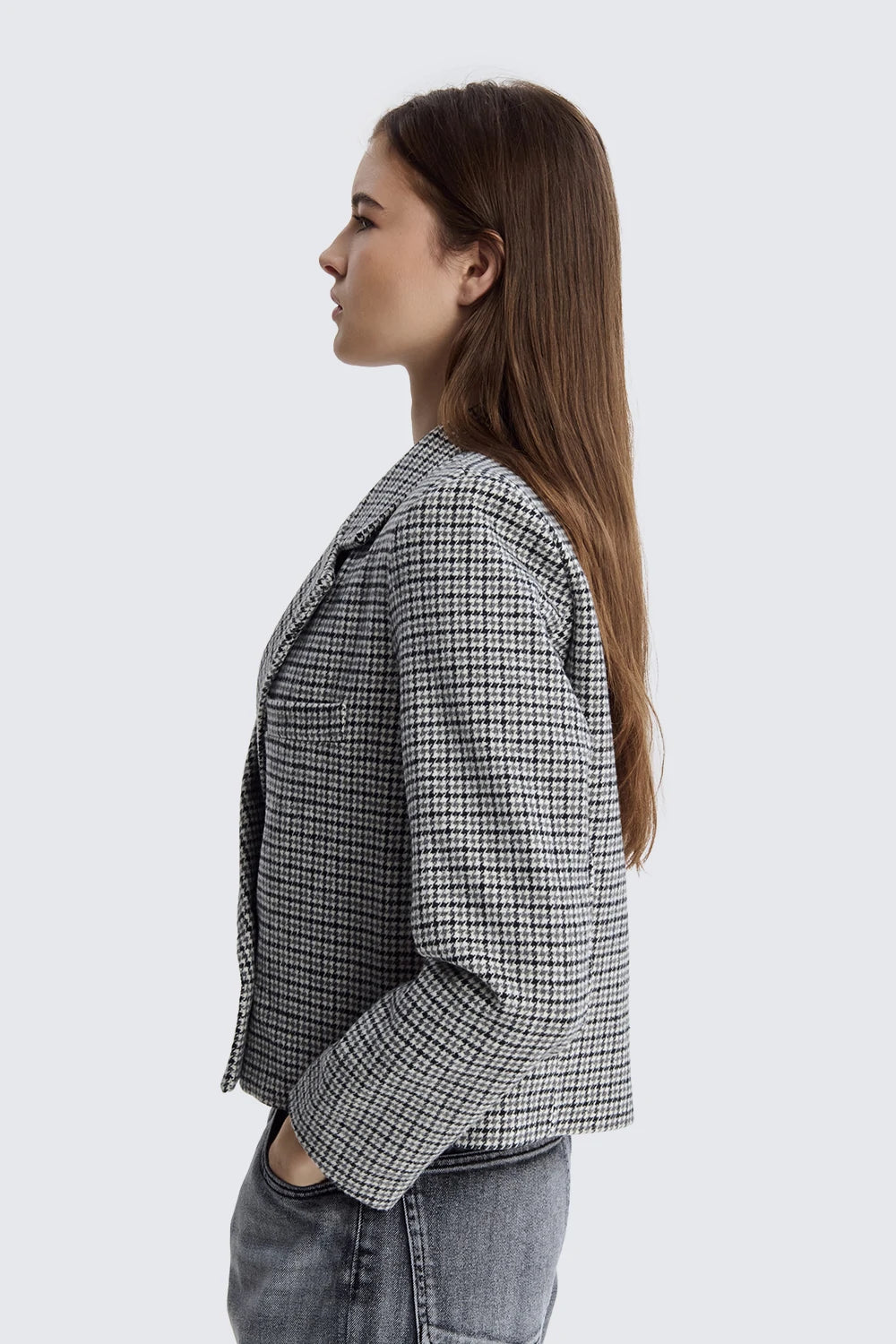 Blazer Crop Doppiopetto Pied-de-poule image 2