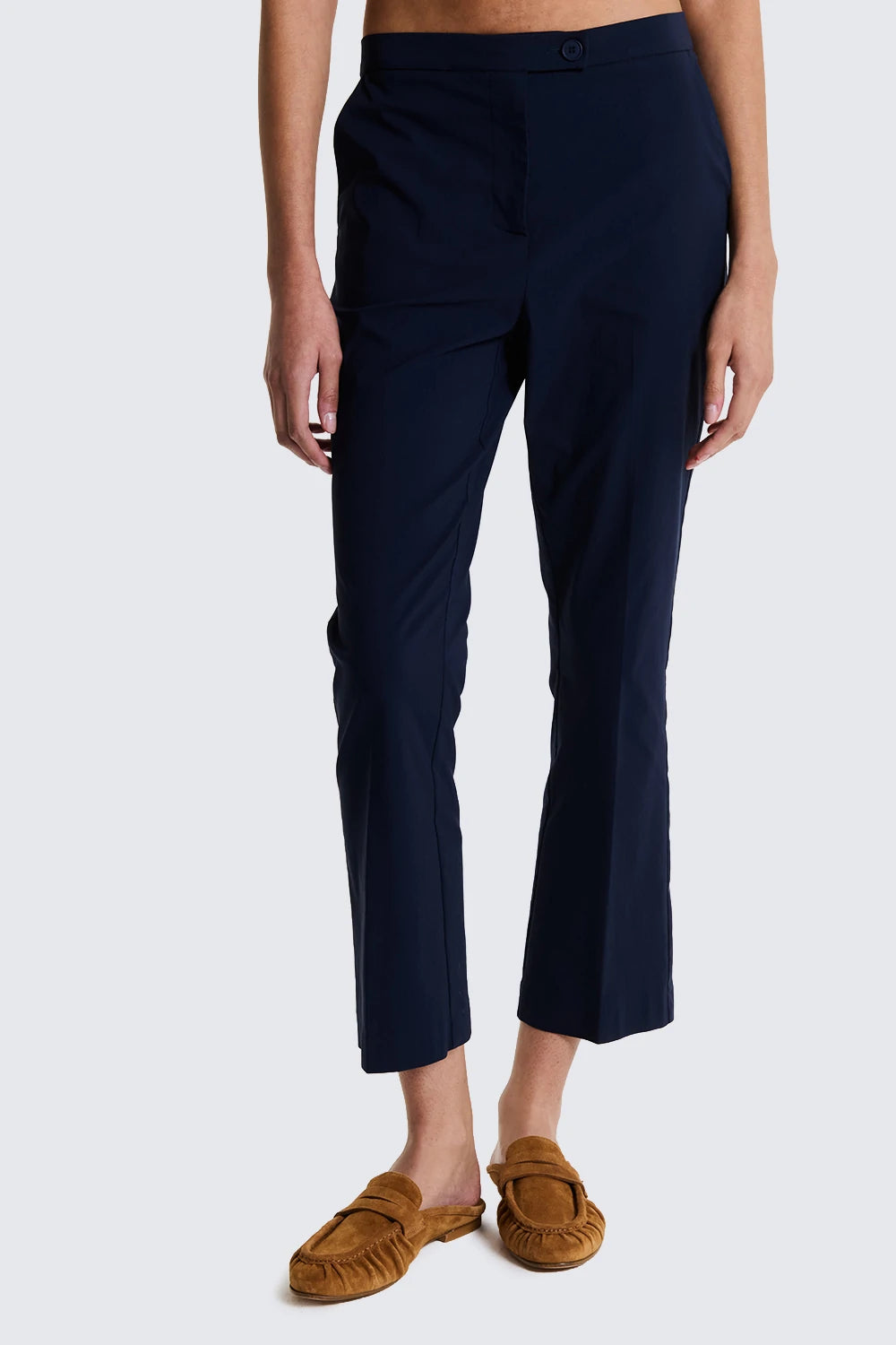 Pantaloni a Zampa Corti in Tessuto Stretch image 5
