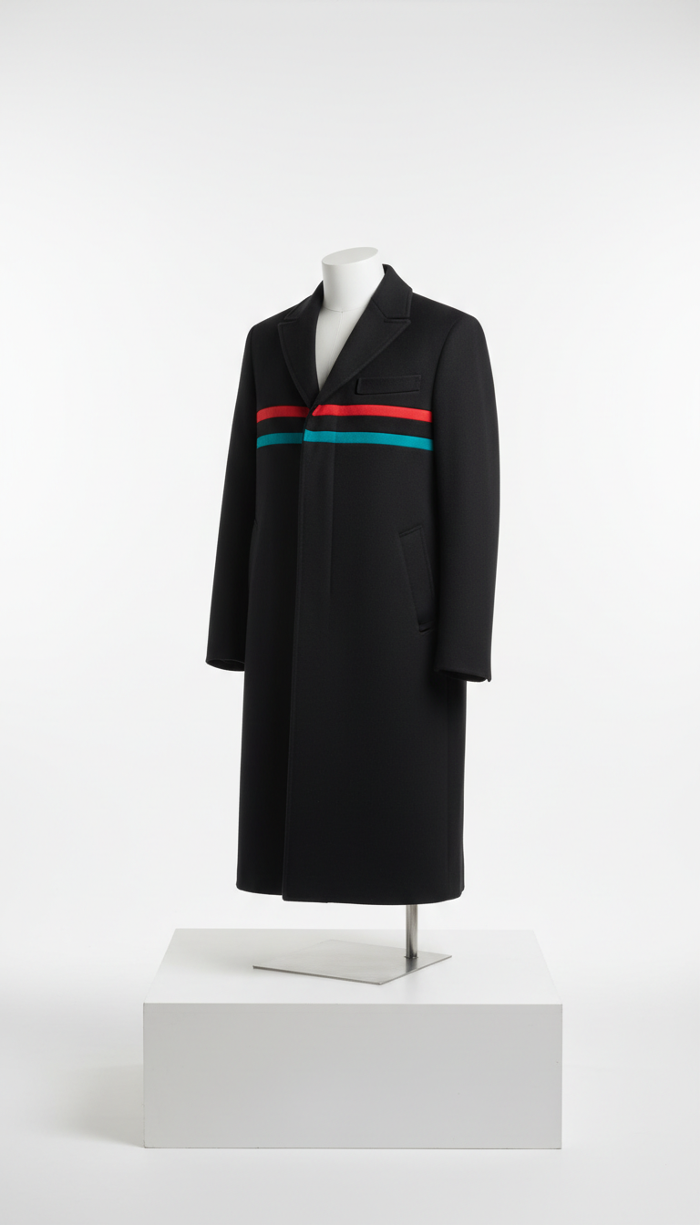 Cappotto minimalista nero ardesia
