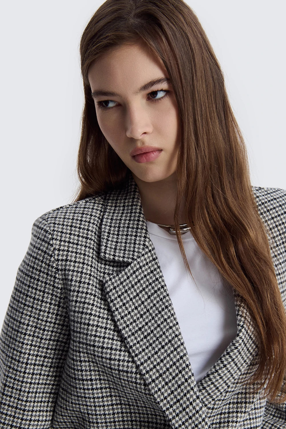 Blazer Crop Doppiopetto Pied-de-poule image 1