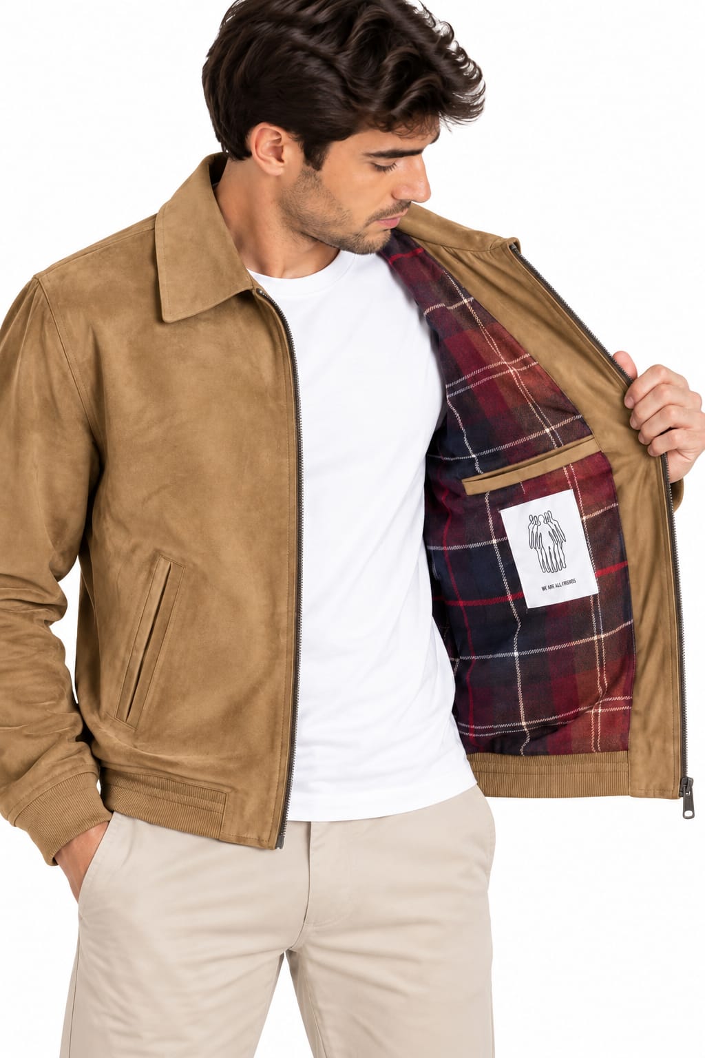 Bomber Scamosciato Premium Imbottito Cammello