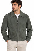 Bomber Scamosciato Premium Imbottito Verde
