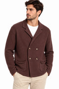 Cardigan Uomo Elegante in Maglia Riso Made in Italy Marrone