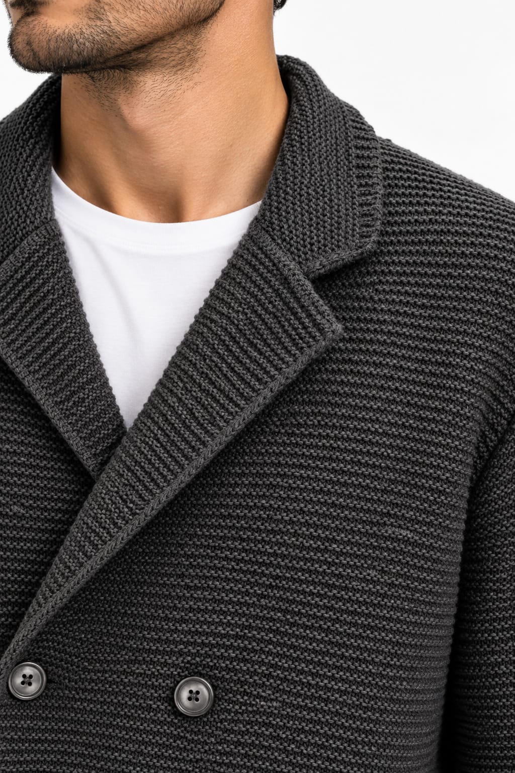 Cardigan Uomo Elegante in Maglia Riso Made in Italy Nero