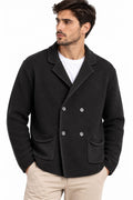 Cardigan Uomo Elegante in Maglia Riso Made in Italy Nero