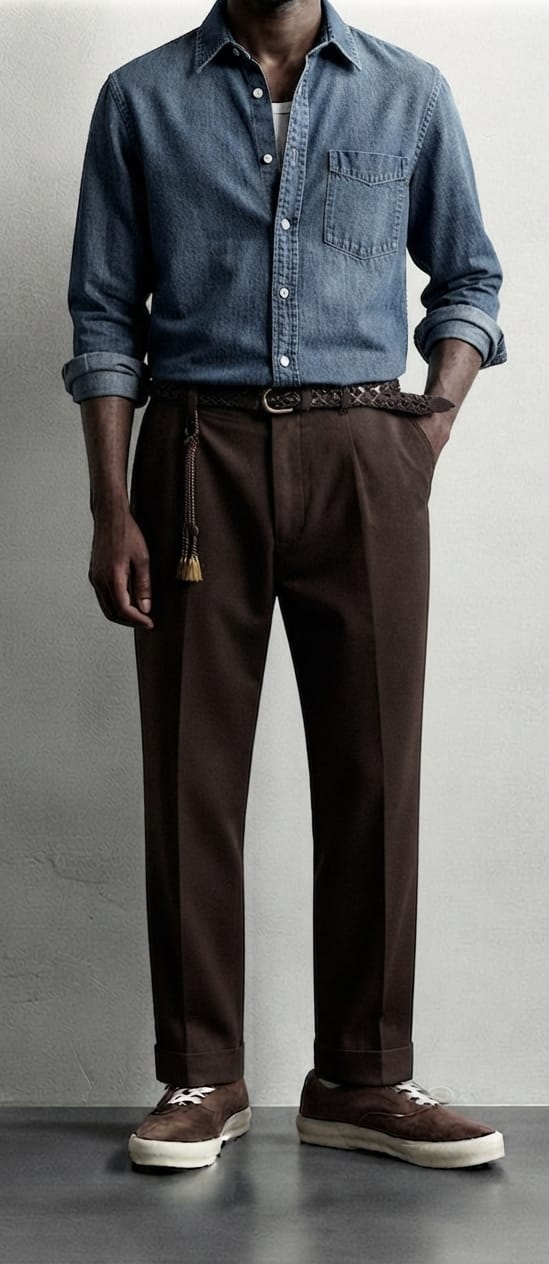 Pantalone con Risvolto Moro