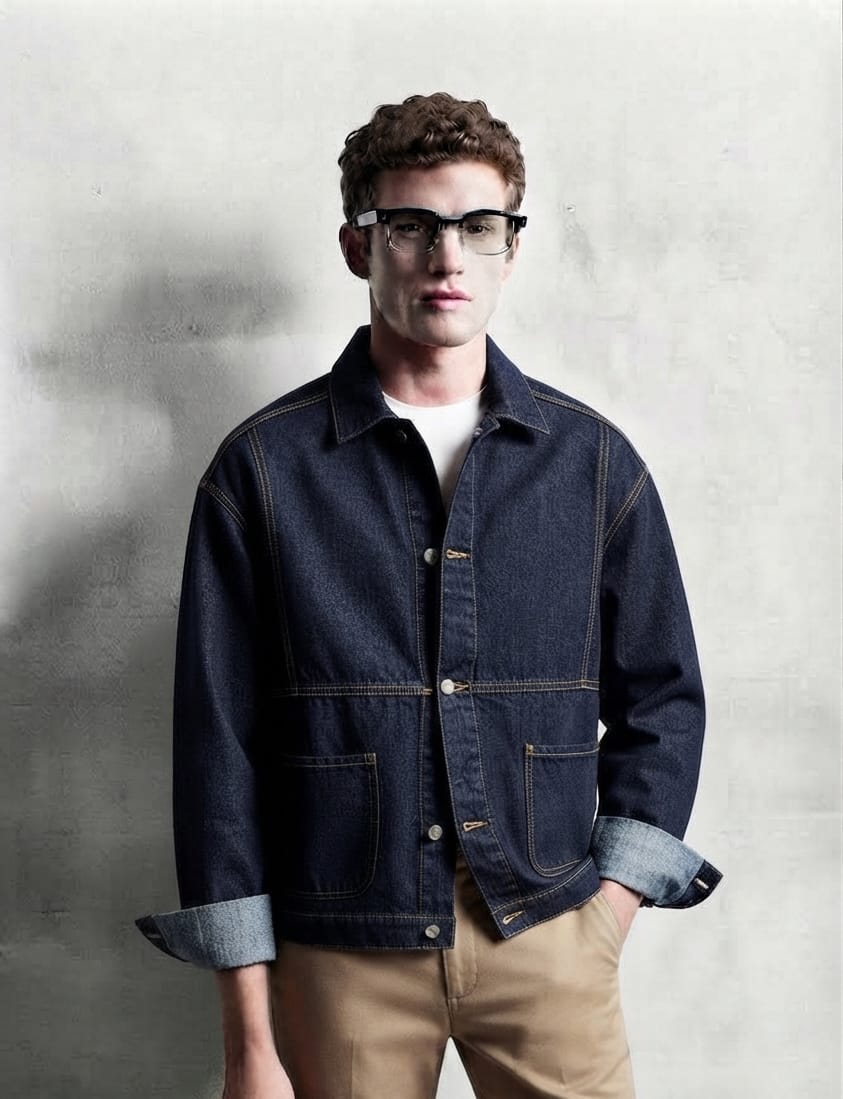 Giacca in Denim Uomo Oversize Workwear