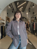Camicia Oversize a Quadri in Cotone