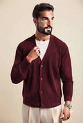 Cardigan a Coste Bordeaux