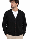 Cardigan a Coste in Ciniglia Nero