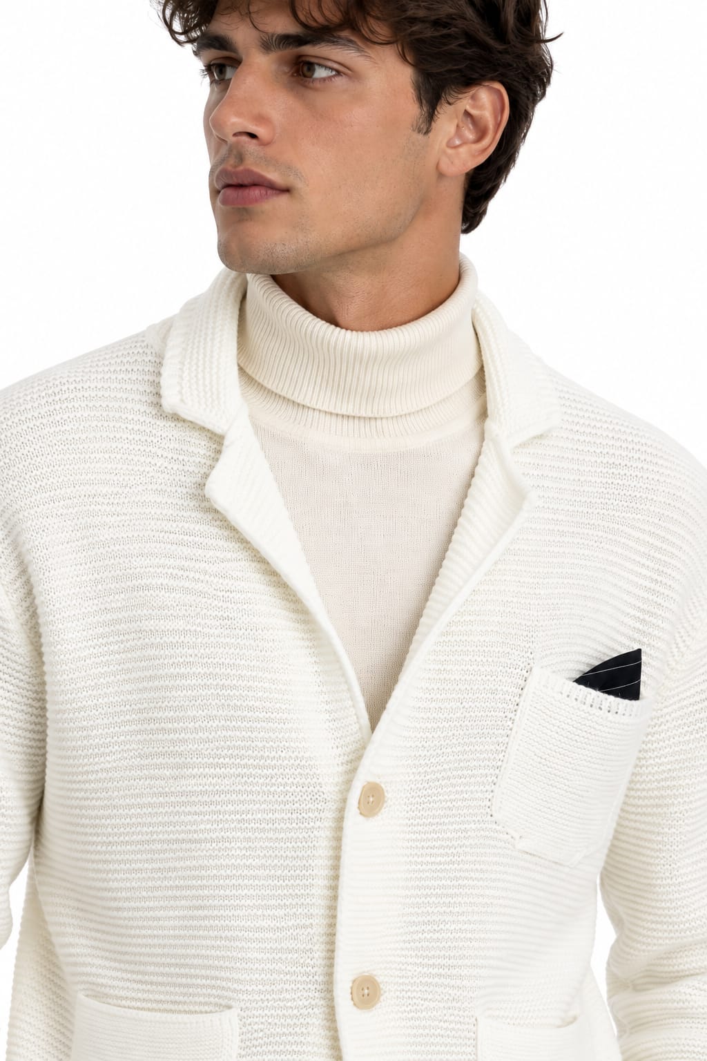 Giacca Uomo in Maglia con Revers, 7 Colori Disponibili
