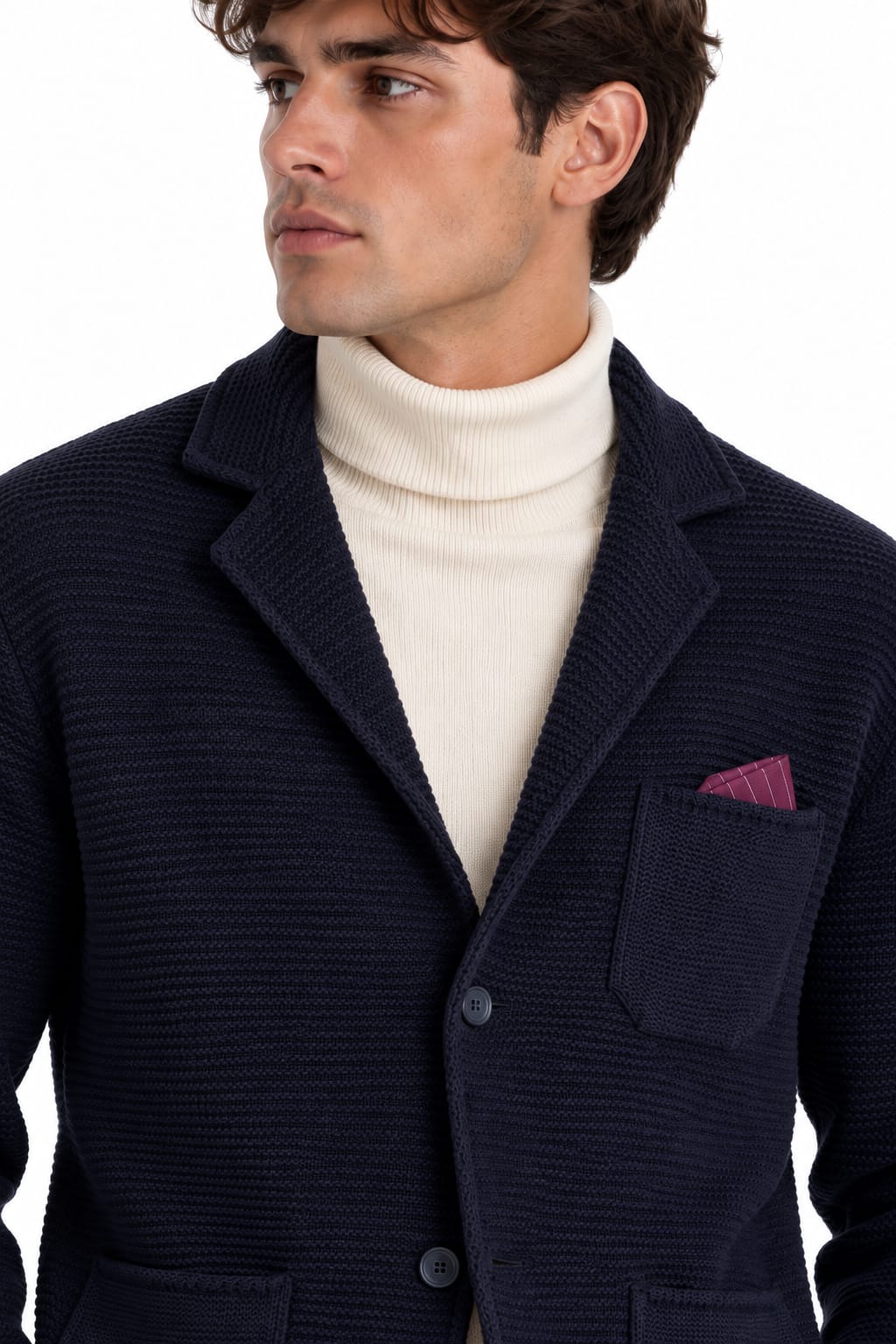 Giacca Uomo in Maglia con Revers, 7 Colori Disponibili