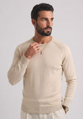 Maglioncino Girocollo in Cotone Beige