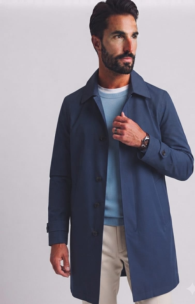 Trench in Cotone  Blu