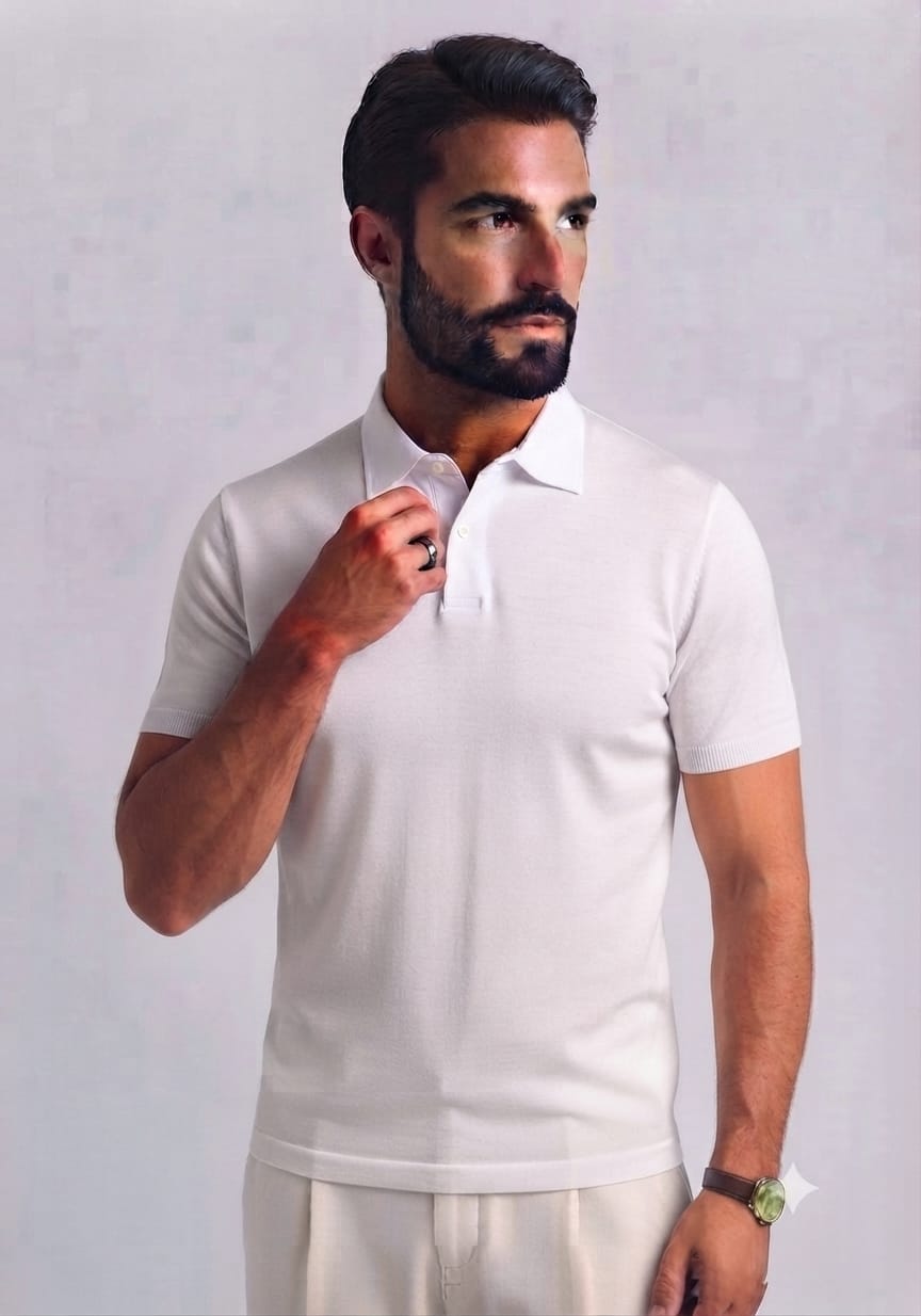 Polo In Jersey Bianco