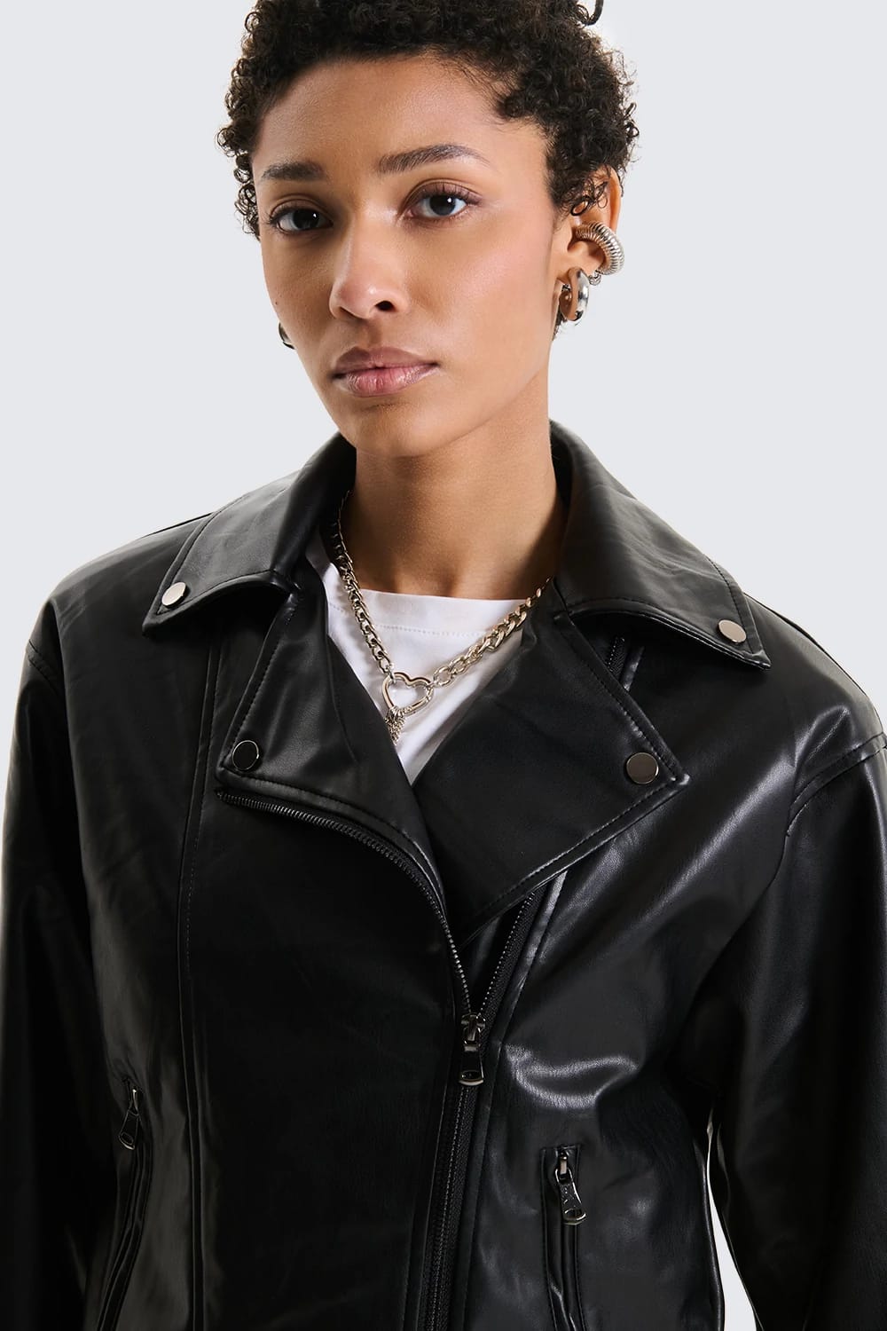 Biker Jacket in Ecopelle Urban Rebel Nero image 1