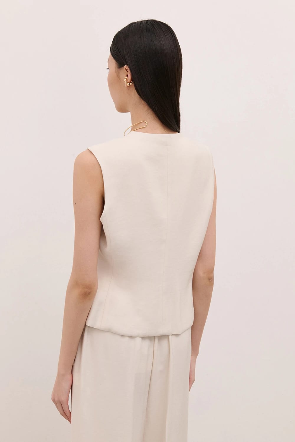 Gilet Senza Reverse Latte  image 1