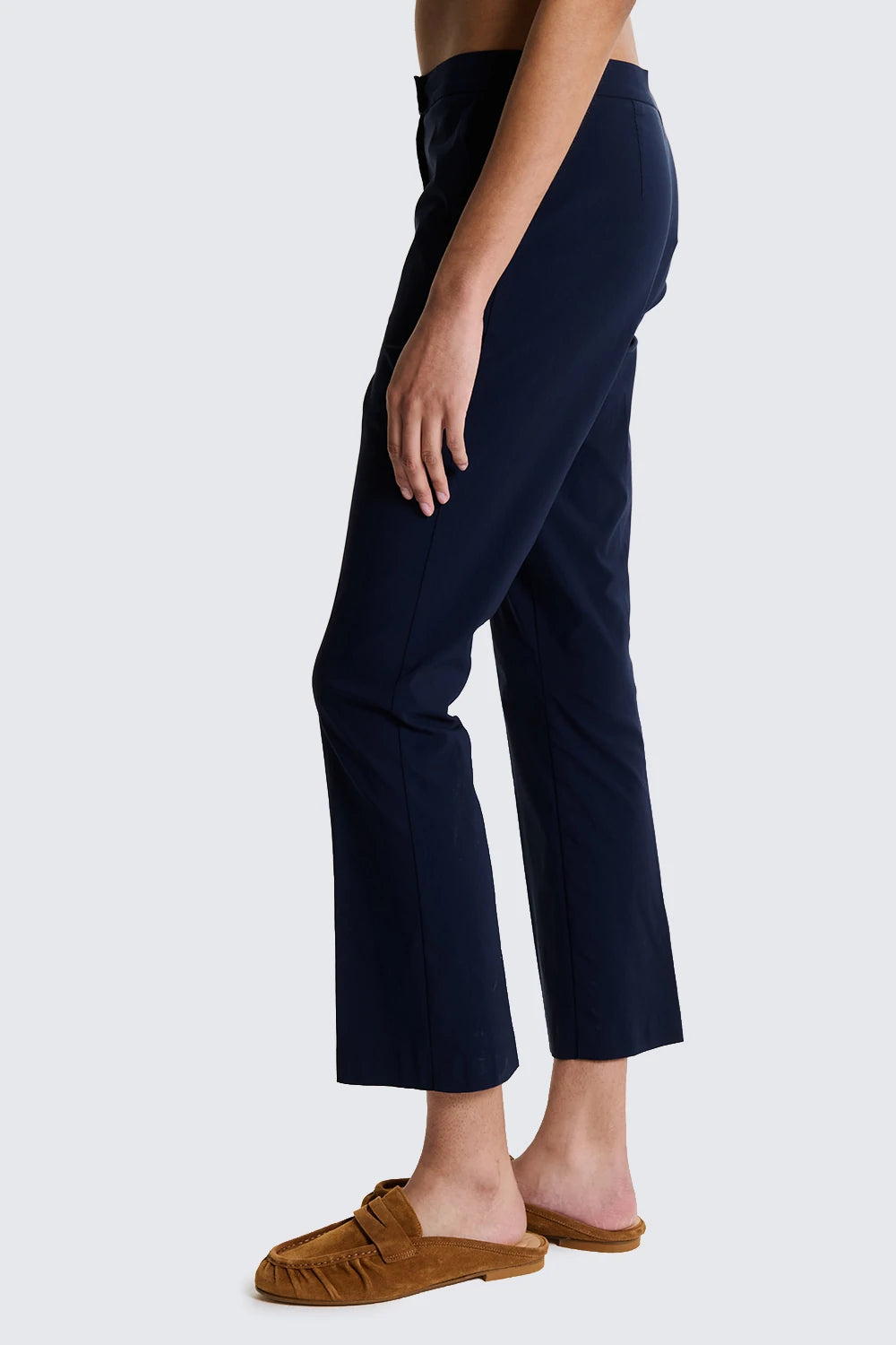 Pantaloni a Zampa Corti in Tessuto Stretch image 4