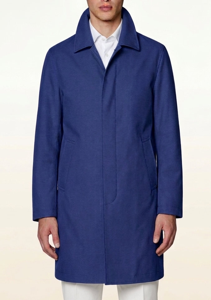 Trench  Destrutturato Cotone Elasticizzato Made in Italy Blu  image 0