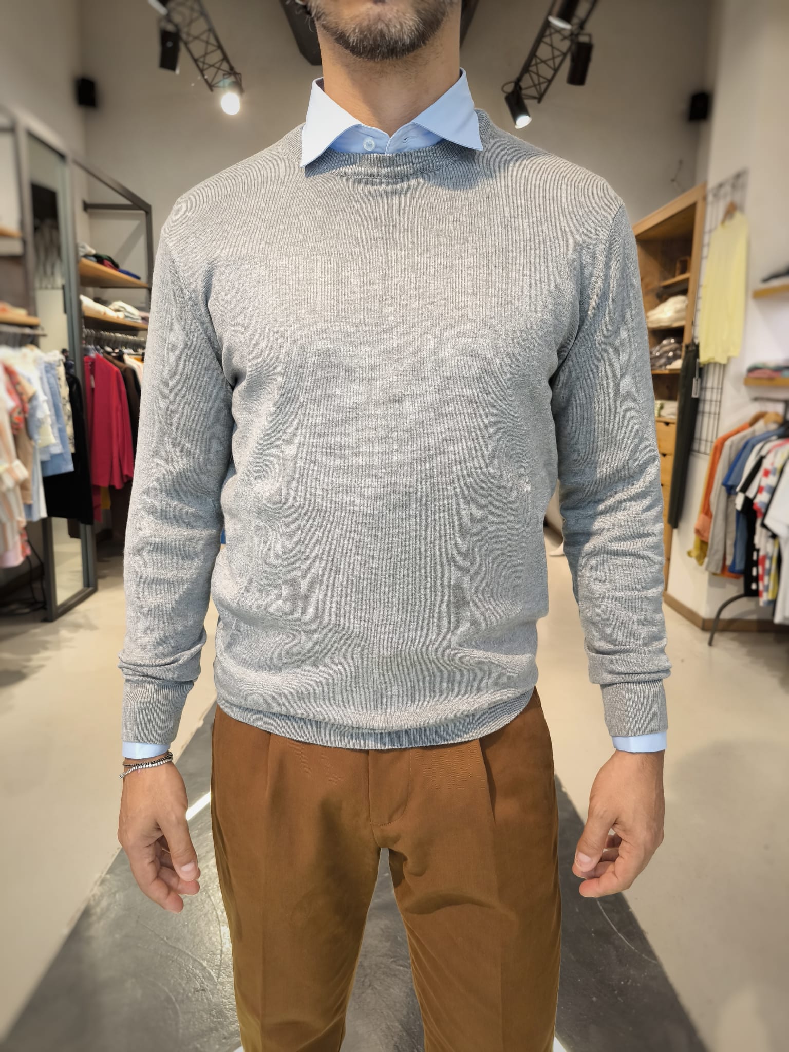 Maglia Girocollo Essential Grigio  image 0