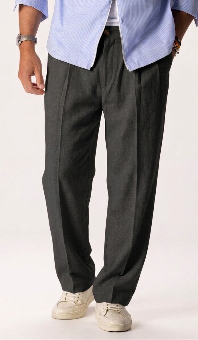 Pantalone Osaka in Tessuto Fiammato Nero image 0