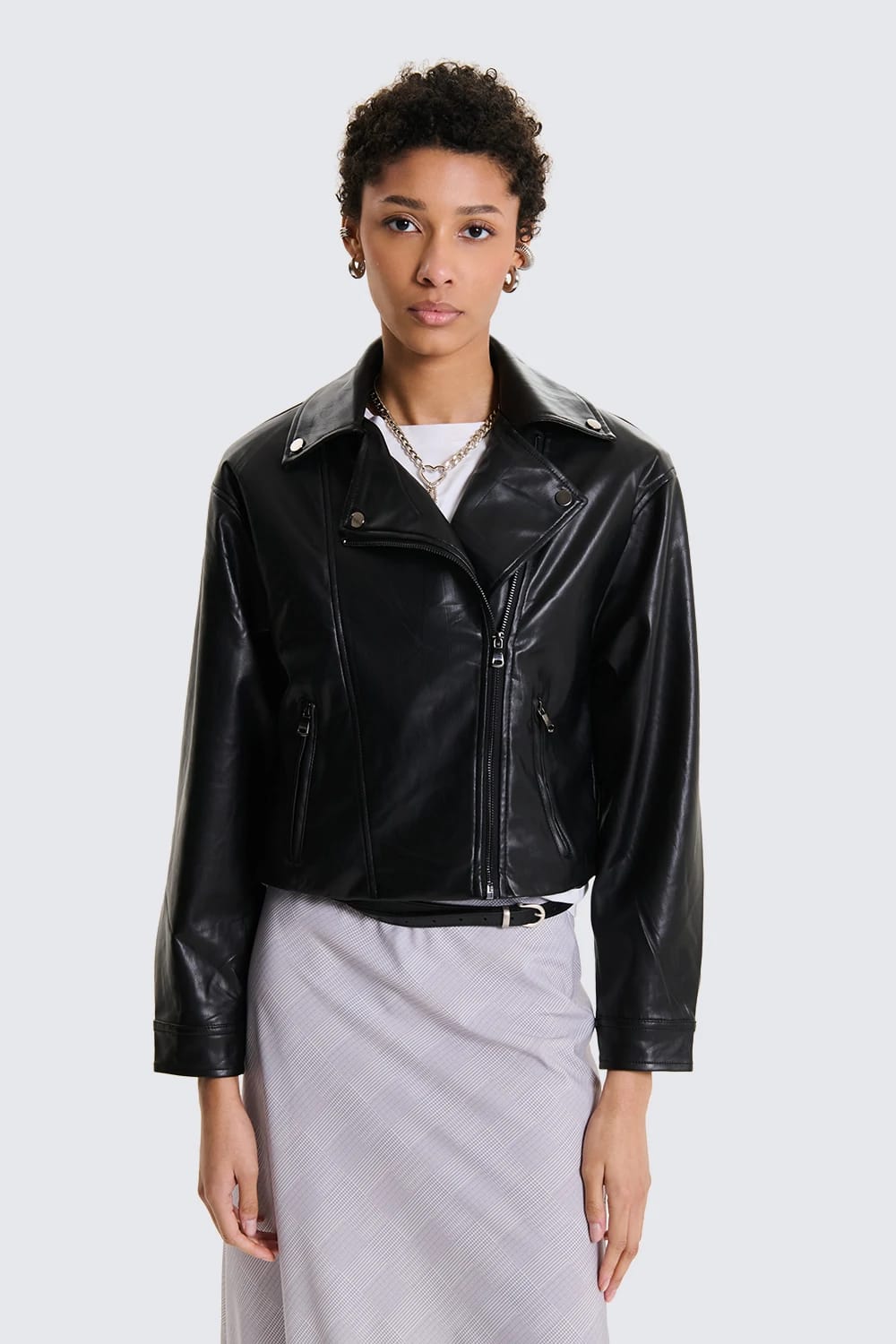 Biker Jacket in Ecopelle Urban Rebel Nero image 0